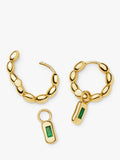 Missoma molten charm hoop earrings with sapphire charms 1.5cm - British product