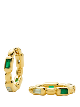 John Lewis Missoma Textured Baguette Hoop Earrings, Gold/Green- Buy online at McGrocer