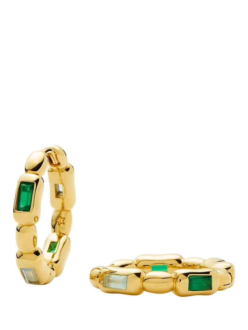 Missoma hoop earrings with green onyx 1.8cm, imported from the UK