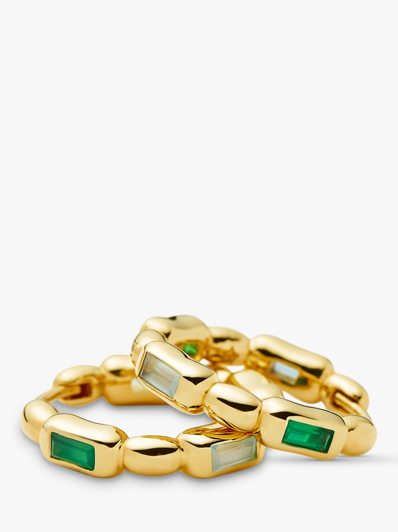 Missoma hoop earrings with green onyx 1.8cm, imported from the UK
