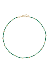 John Lewis Missoma Beaded Choker Necklace Gold/Green 42cm- Buy online at McGrocer