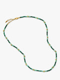 Missoma beaded choker necklace gold and green 42cm - British product