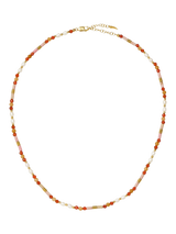 John Lewis Missoma Beaded Gemstone Necklace, Gold/Orange- Buy online at McGrocer