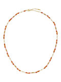 Missoma beaded gemstone necklace gold orange 45cm (British brand)