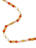 Missoma beaded gemstone necklace gold orange 45cm (British brand)