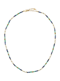 Missoma beaded gemstone necklace gold multi 45cm, imported from the UK