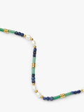 Missoma beaded gemstone necklace gold multi 45cm, imported from the UK