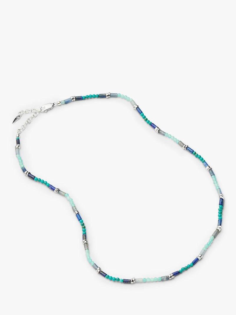 Missoma beaded gemstone choker silver blue, UK version