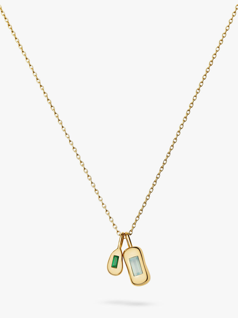 Missoma green and blue onyx pendant necklace 50cm, imported from the UK