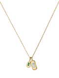 Missoma Gemstone Pendant Charm Necklace with Blue and Green Onyx