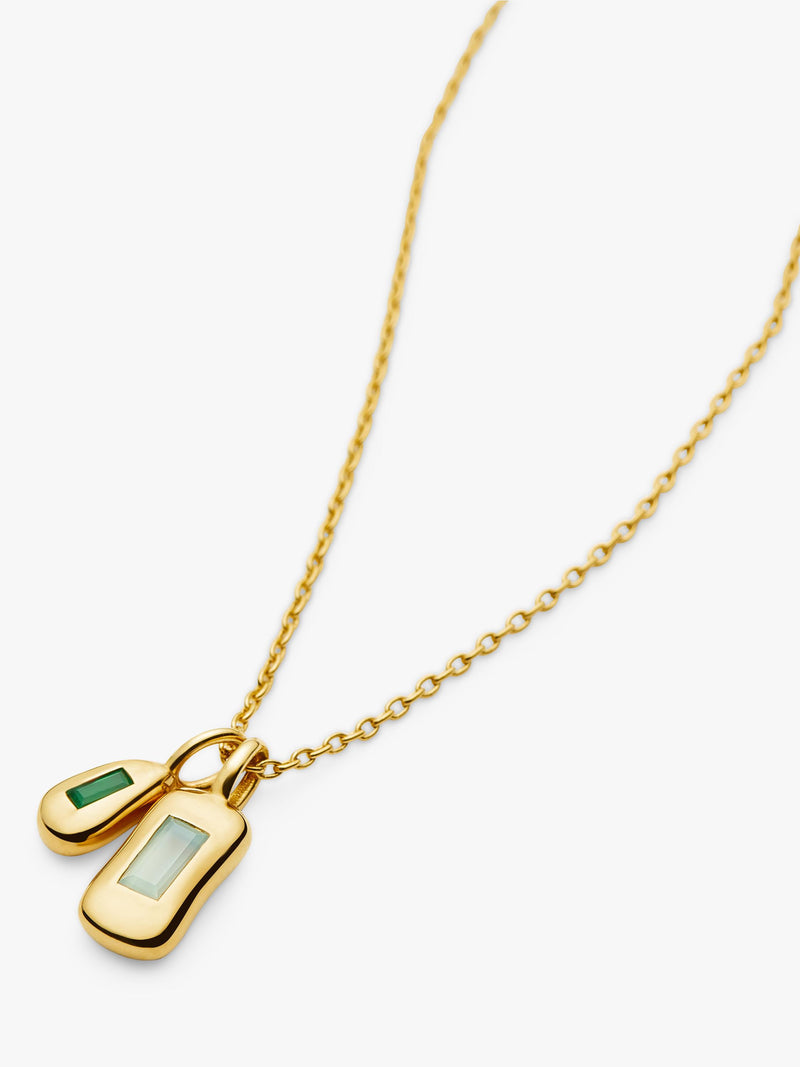 Missoma green and blue onyx pendant necklace 50cm, imported from the UK