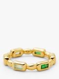 Missoma sculptural stacking ring blue and green onyx gold plated brass, imported from the UK