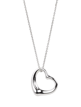 John Lewis Tiffany & Co. Elsa Peretti Open Heart Sterling Silver Pendant Necklace 46cm- Buy online at McGrocer
