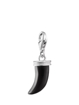 John Lewis THOMAS SABO Tooth Obsidian Pendant Charm, Silver/Black- Buy online at McGrocer