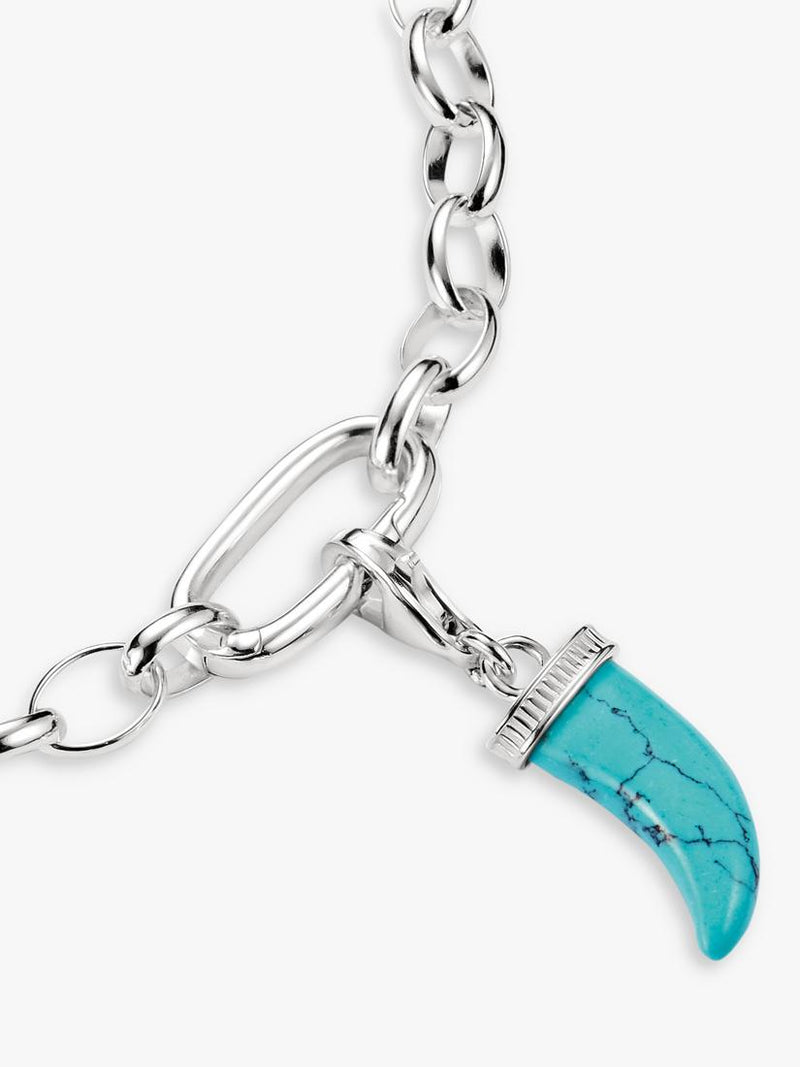 THOMAS SABO tooth pendant charm silver turquoise 28x8mm - British product