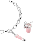 Thomas Sabo lip gloss pendant charm pink enamel silver, UK version