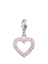 John Lewis THOMAS SABO Zirconia Heart Pendant Charm, Silver/Pink- Buy online at McGrocer