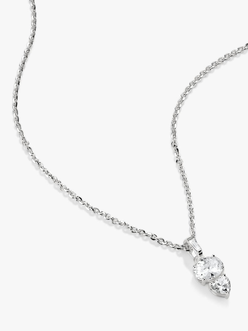 THOMAS SABO oval and heart zirconia necklace silver, UK version