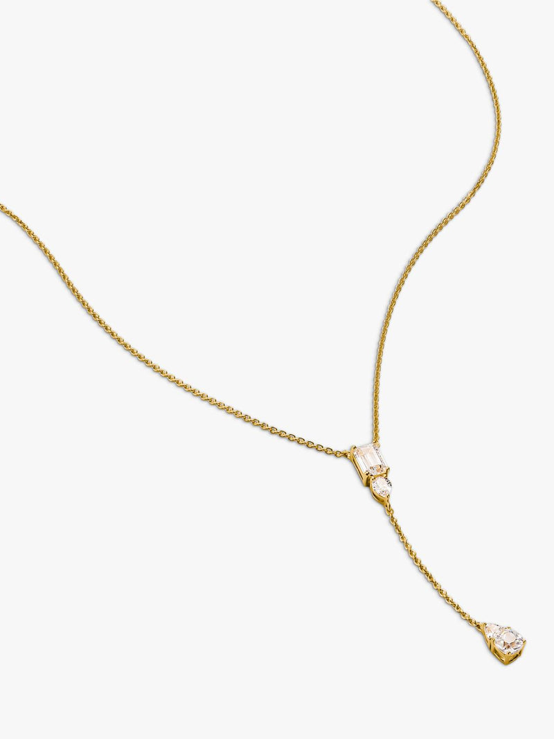 THOMAS SABO yellow gold Y necklace with zirconia stones, imported from the UK