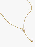 THOMAS SABO yellow gold Y necklace with zirconia stones, imported from the UK
