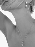TUTTI textured freshwater pearl drop earrings silver - British product