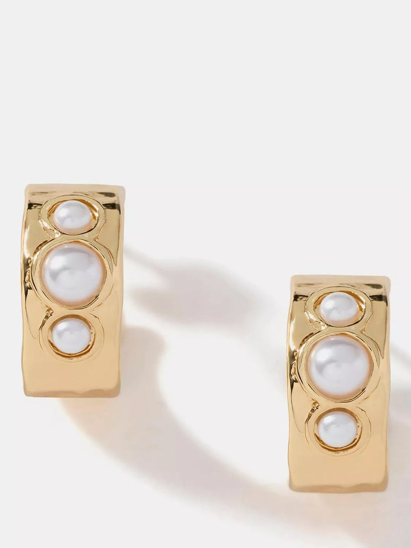 Mint Velvet mini hoop earrings gold, imported from the UK