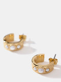 Mint Velvet mini hoop earrings gold, imported from the UK