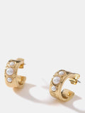 Mint Velvet mini hoop earrings gold, imported from the UK