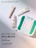 NEOM Wellbeing Travel Edit gift set with three bodycare products, UK version