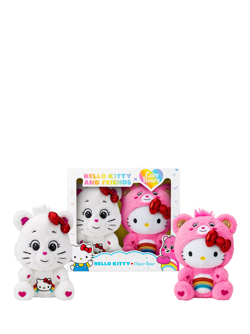 Care Bears Hello Kitty and Cheer Bear plush duo 25cm, UK version
