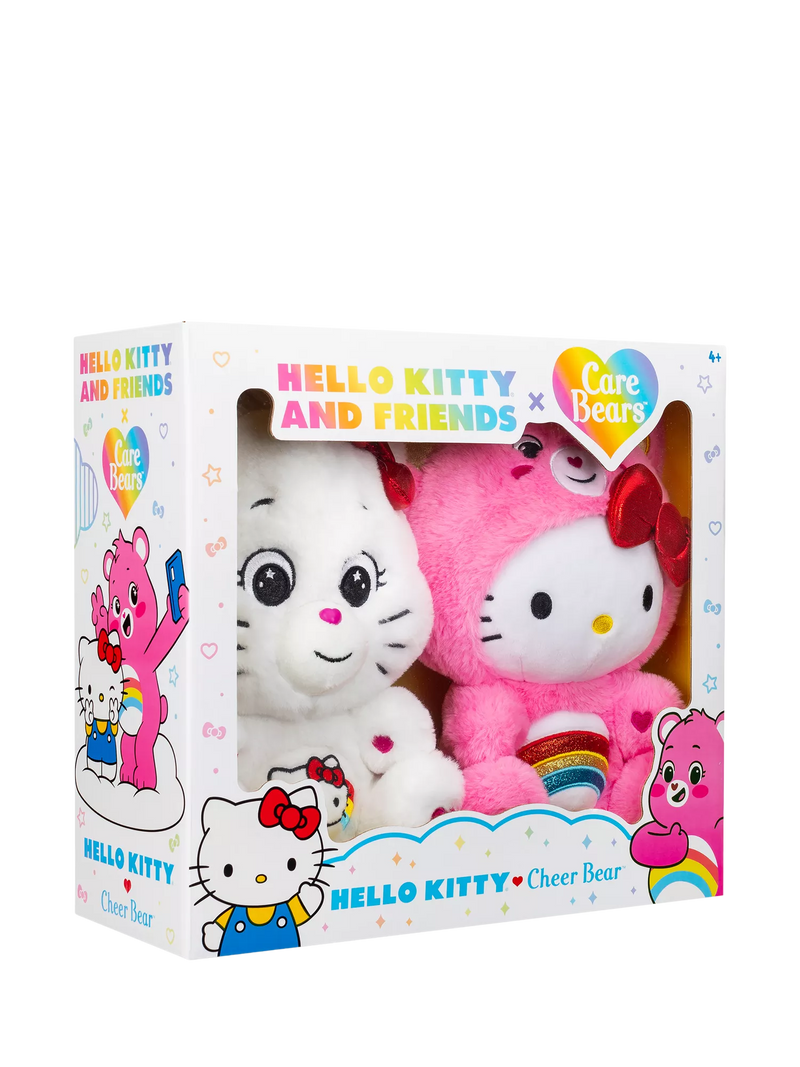 Care Bears Hello Kitty and Cheer Bear plush duo 25cm, UK version