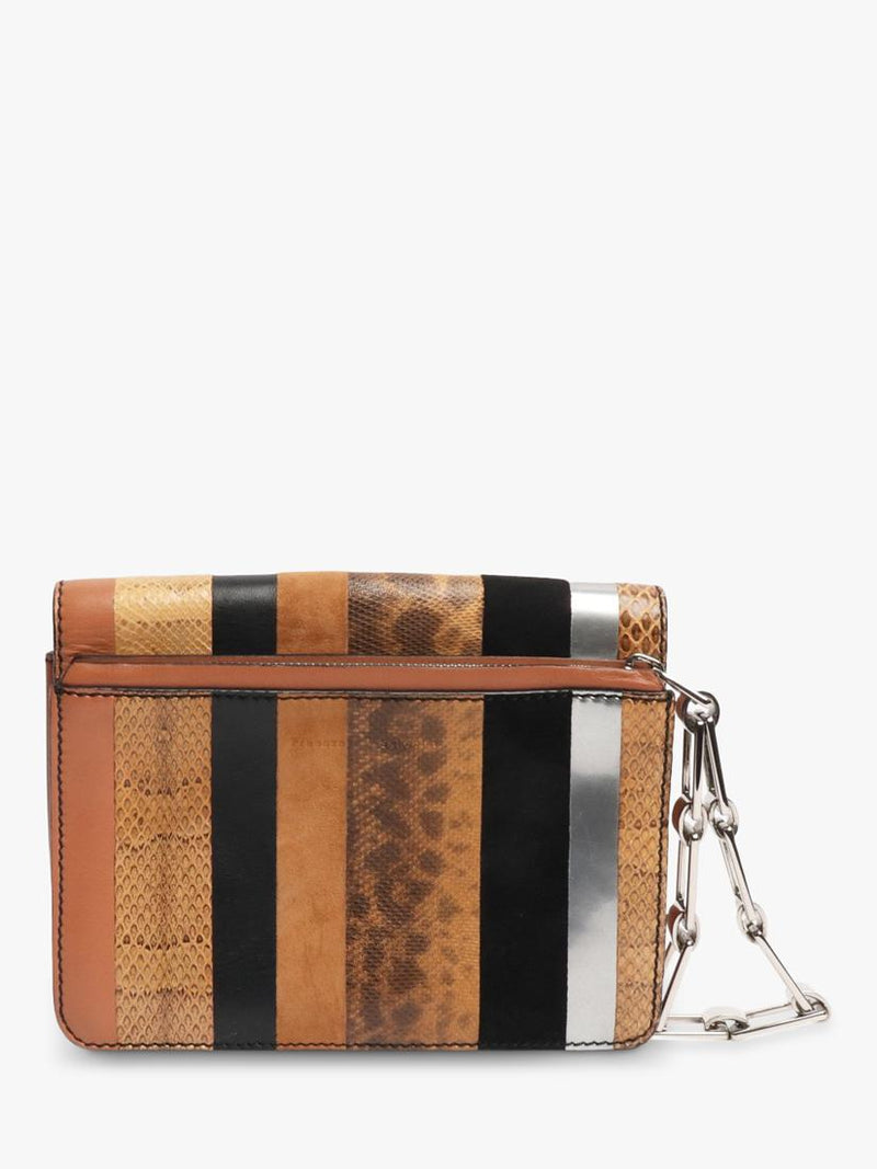 Proenza Schouler clutch bag brown striped exotic leather 19cm (British brand)