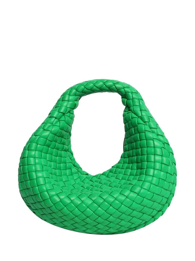 Bottega Veneta green intrecciato lambskin top handle bag - British product