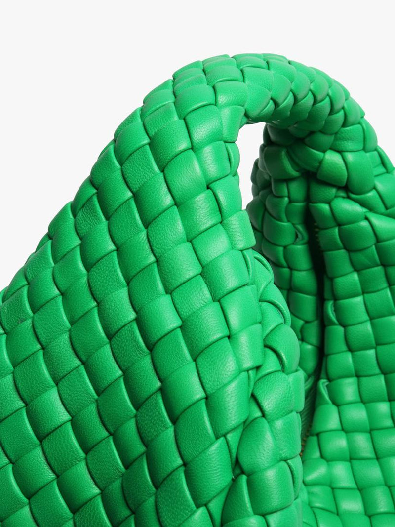 Bottega Veneta green intrecciato lambskin top handle bag - British product