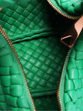 Bottega Veneta green intrecciato lambskin top handle bag - British product