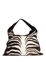 John Lewis Bottega Veneta Large Hop Pony Hair Shoulder Bag, Brown/White- Buy online at McGrocer