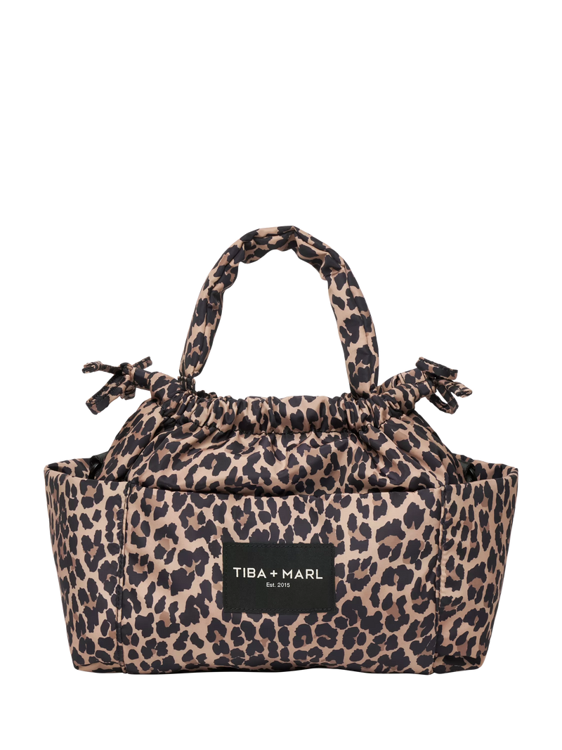 Tiba+Marl mini changing bag leopard print, imported from the UK