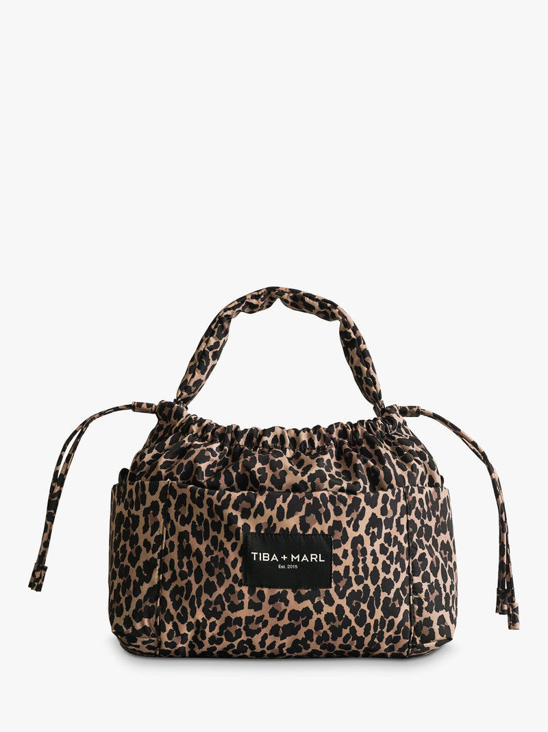 Tiba+Marl mini changing bag leopard print, imported from the UK