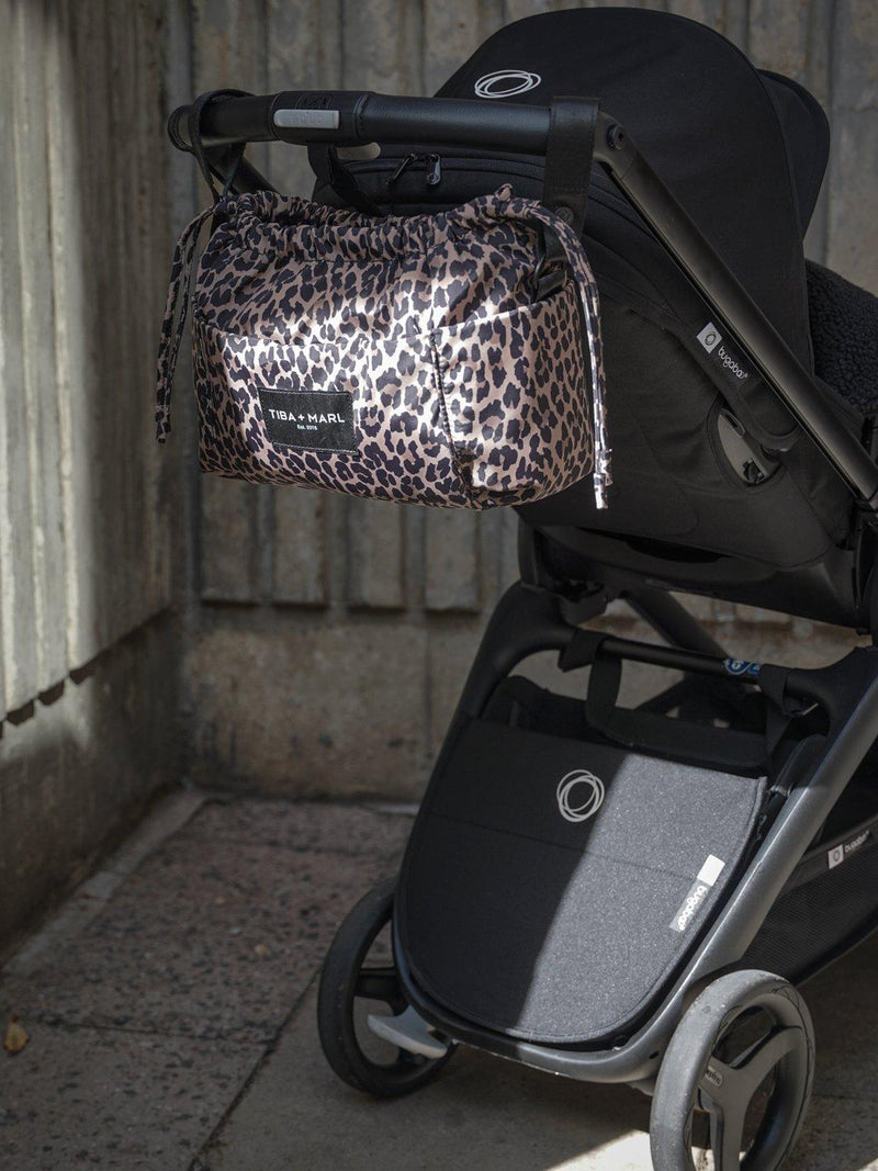 Tiba+Marl mini changing bag leopard print, imported from the UK