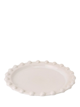 John Lewis Truly Pom Pom Round Stoneware Serving Platter, 31cm, White- Buy online at McGrocer