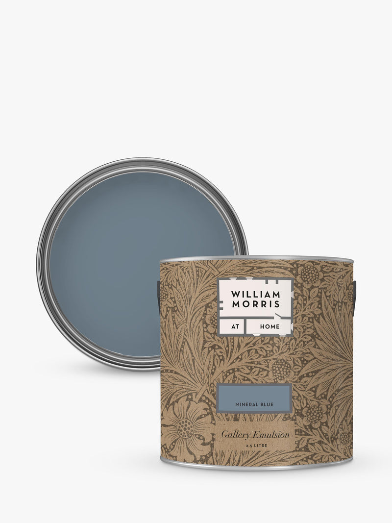 William Morris At Home Mineral Blue matt emulsion paint 2.5L, imported from the UK