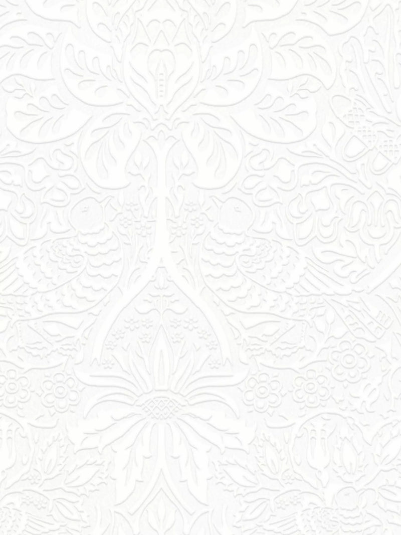 William Morris At Home Dove & Rose paintable wallpaper white, UK version