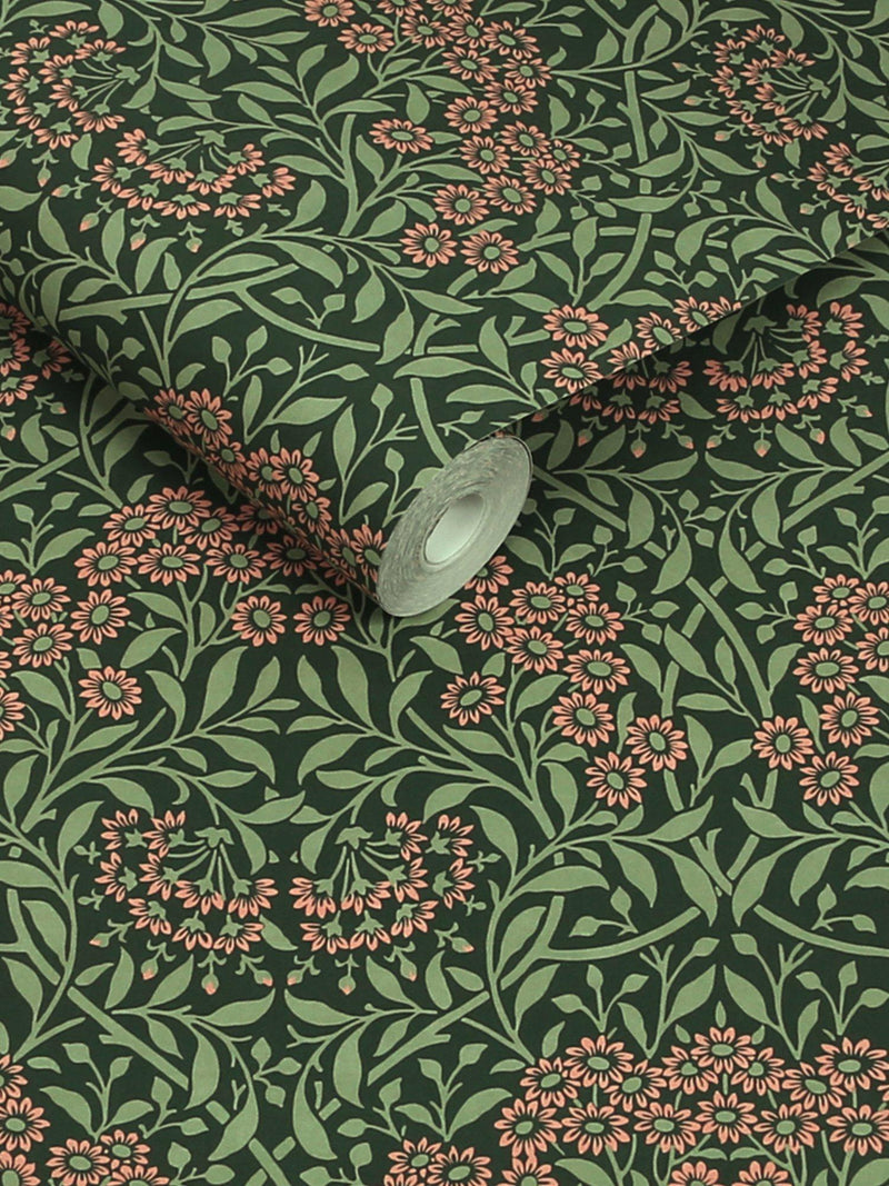 William Morris At Home Michaelmas Daisy wallpaper roll, imported from the UK