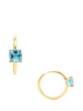 E.W Adams hoop earrings blue topaz 9ct, imported from the UK