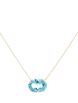 John Lewis E.W Adams 9ct Yellow Gold Oval Cut Blue Topaz Pendant Necklace- Buy online at McGrocer