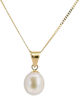 John Lewis E.W Adams 9ct Yellow Gold Cultured Freshwater Pearl Pendant Necklace, Yellow/White- Buy online at McGrocer