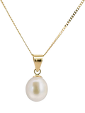 E.W Adams 9ct gold cultured freshwater pearl pendant (British brand)