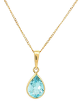 E.W Adams blue topaz pendant 9ct gold, imported from the UK