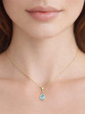 E.W Adams blue topaz pendant 9ct gold, imported from the UK