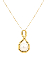 John Lewis E.W Adams 9ct Yellow Gold Freshwater Pearl Twist Figure of Eight Pendant Necklace, Yellow- Buy online at McGrocer
